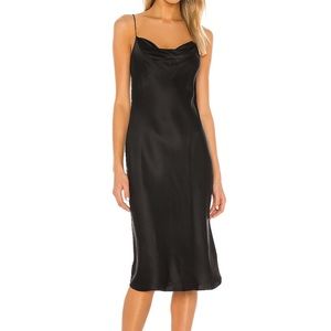 NWT Nili Lotan Junie Black Silk Slip Dress